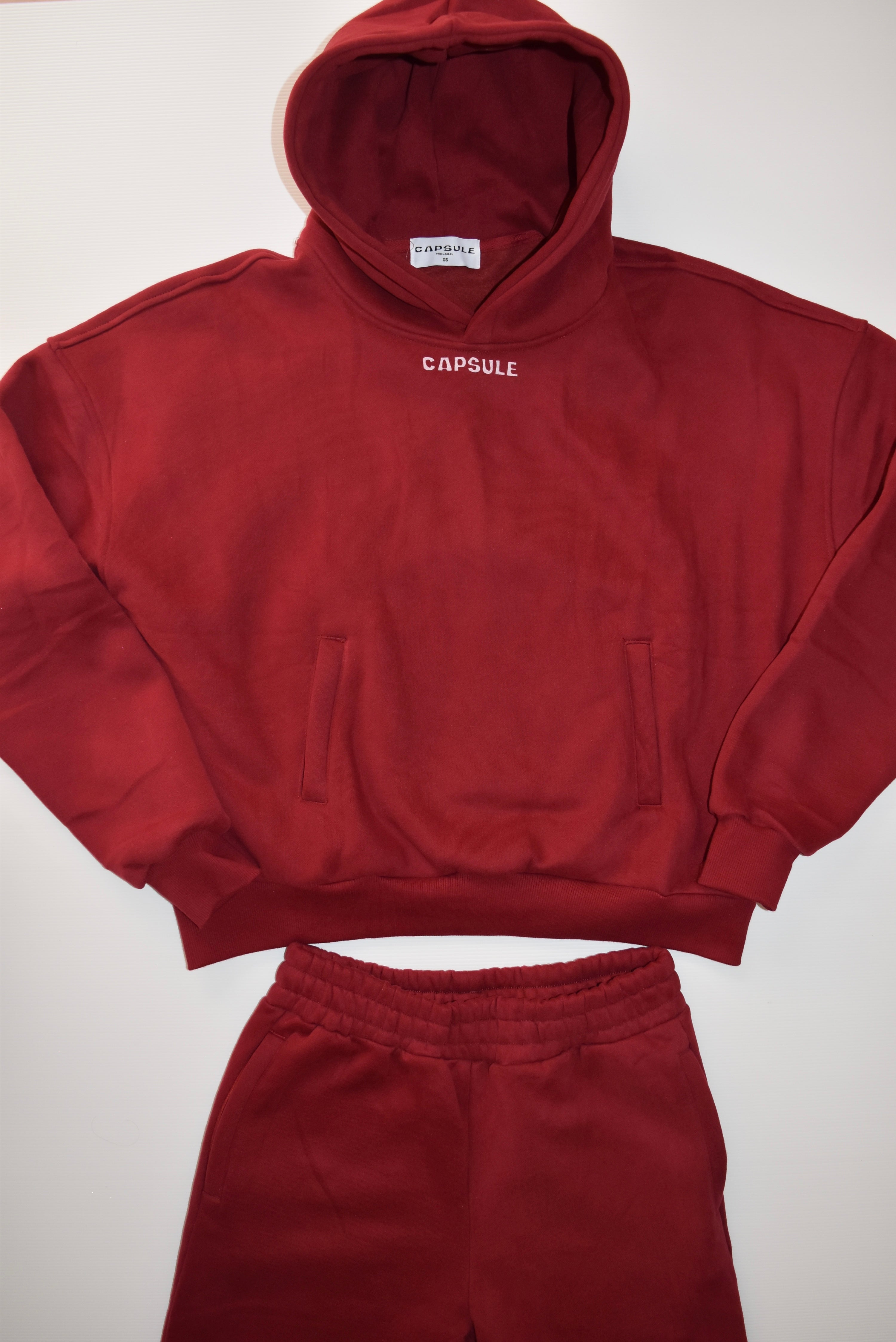 Wine Red Hoodie + Tracksuit Deep Tones Set