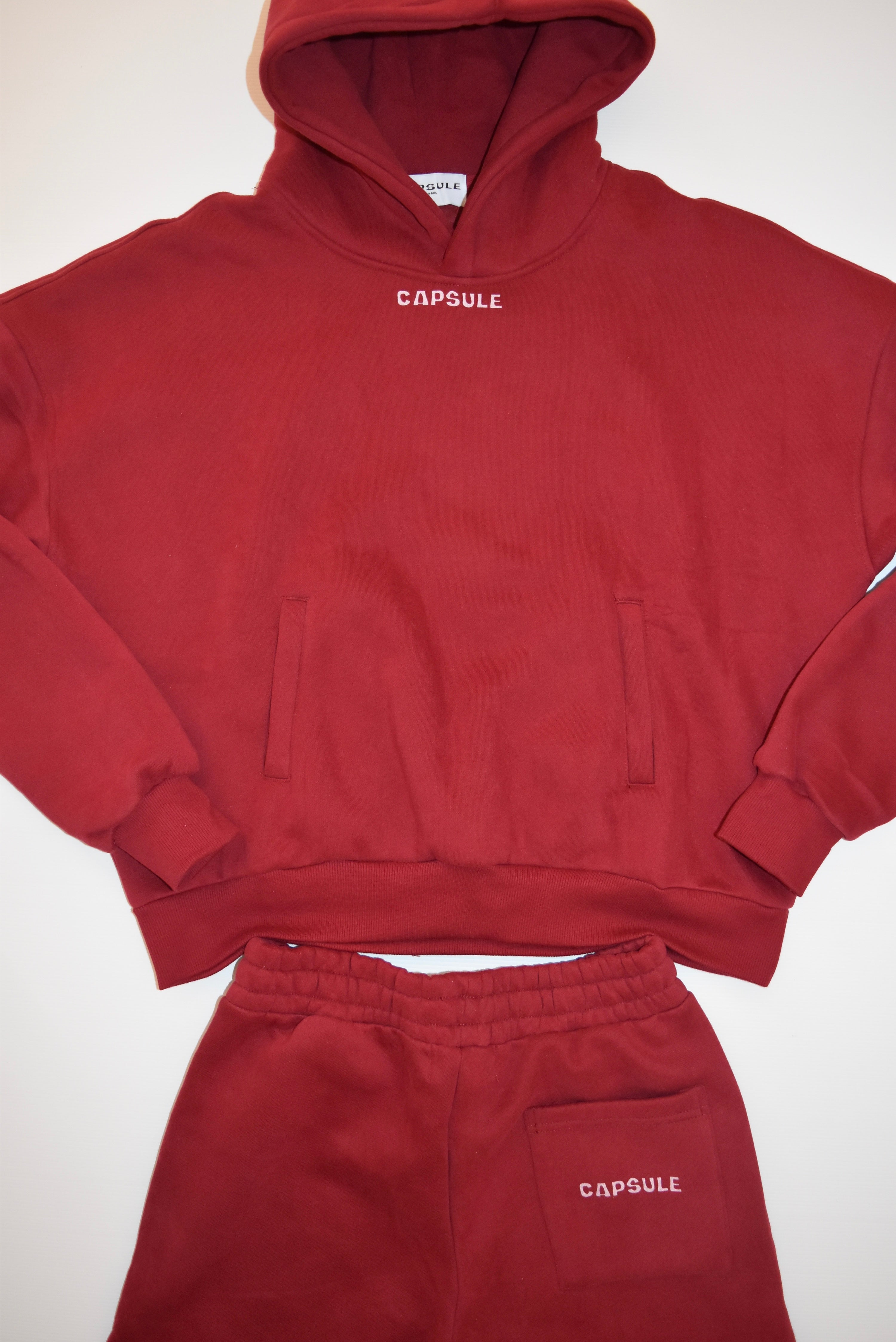 Wine Red Hoodie + Tracksuit Deep Tones Set