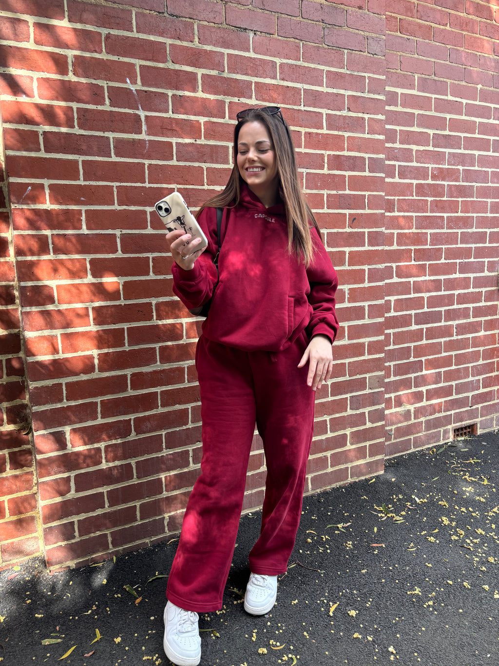 Wine Red Hoodie + Tracksuit Deep Tones Set