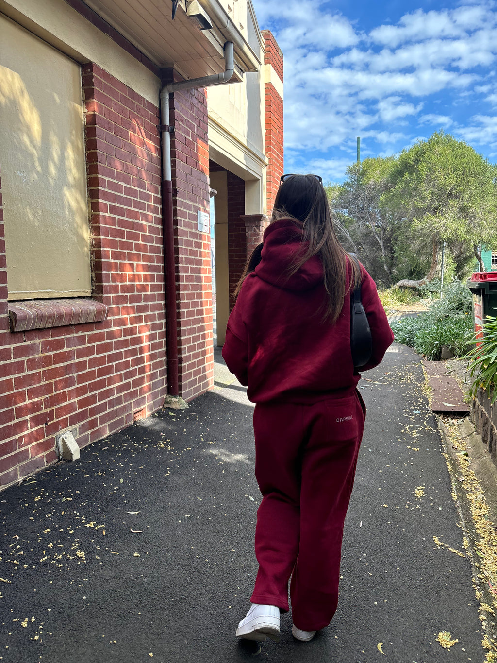 Wine Red Hoodie + Tracksuit Deep Tones Set