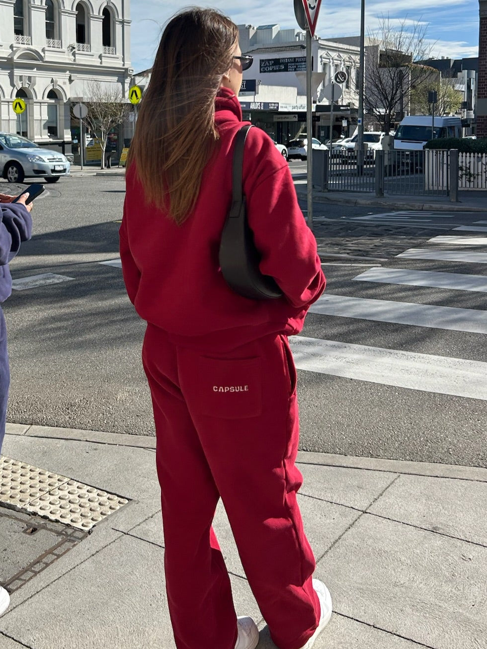 Wine Red Tracksuit Pants SS1